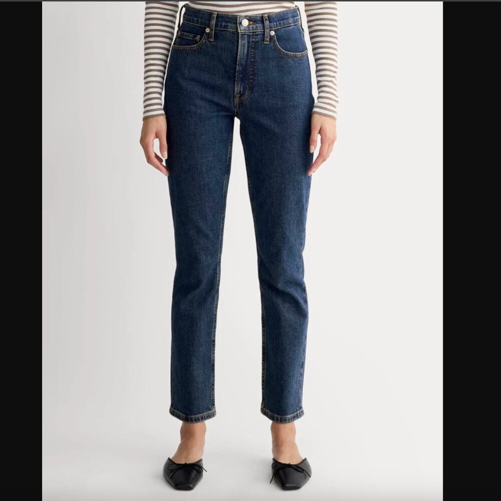 Everlane The Original Cheeky Jean - size 35, Indigo Rinse